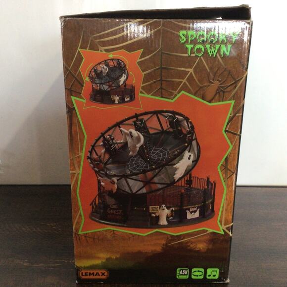 Lemax Halloween Ghost Around Porcelain Spinning Carnival Ride Sights Sounds - Picture 3 of 4